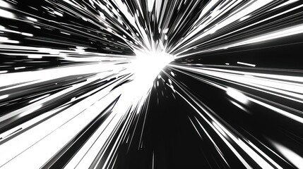 Abstract Black and White Radiating Lines with Blurred Center