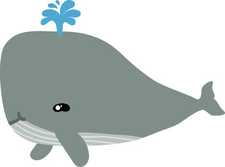 cute whale cartoon, sea animal