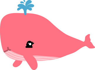 cute whale cartoon, sea animal