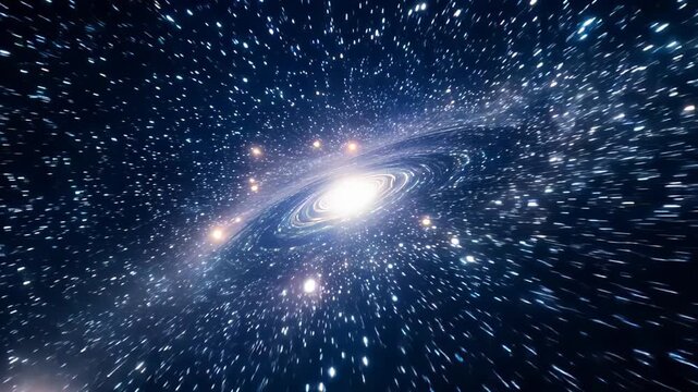 outer space with the effect of movement, the feeling of animation flying through galaxies.