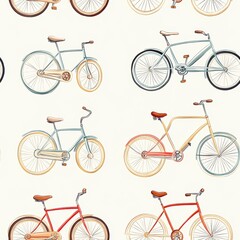 Vintage Bicycle Seamless Pattern