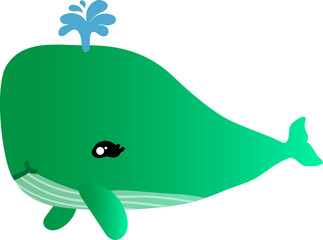 cute whale cartoon, sea animal