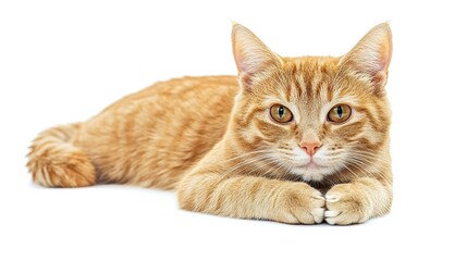 Fototapeta premium Ginger cat isolated on white background