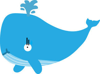 cute whale cartoon, sea animal