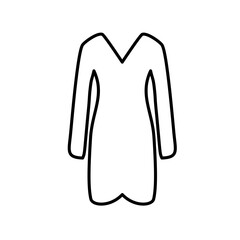Women dress icon. Black linear dress icons. Vector illustration. Female fashion concept