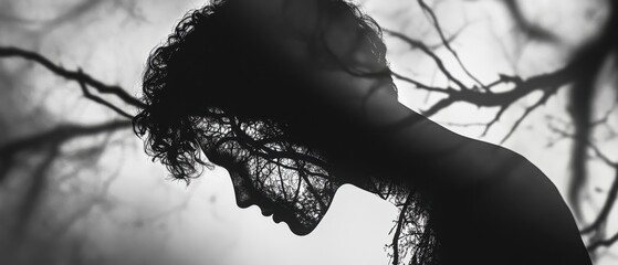Artistic high-contrast silhouettes with dramatic shadows exploring forms and intricate details