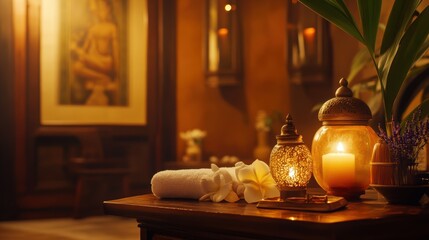 Candlelight and Relaxation in a Spa Setting