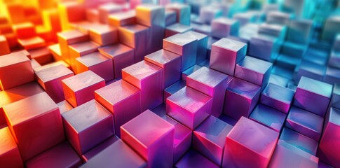 Abstract Colorful Cube Pattern