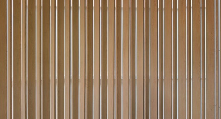 Vertical wooden slats on building facade