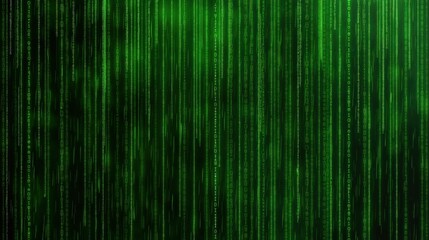 A vibrant display of green binary code flows down a dark backdrop, creating a mesmerizing effect that illustrates the concept of digital information exchange