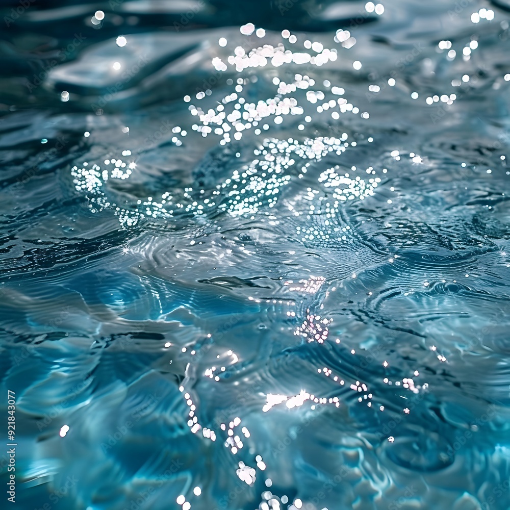 Poster mesmerizing sparkling pool water with intricate reflections and ripples