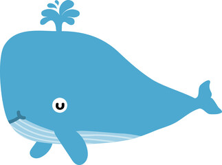 cute whale cartoon, sea animal