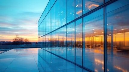 Glass facade office building