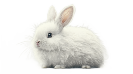 Adorable White Rabbit Sitting