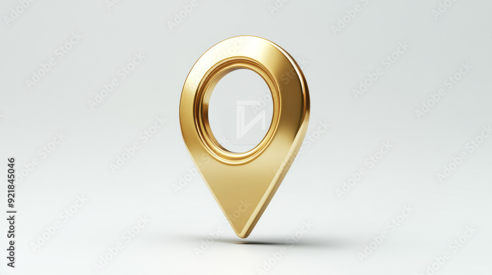 Poster golden map pointer isolated. realistic 3d location or map pin for navigation, direction, gps, and tr