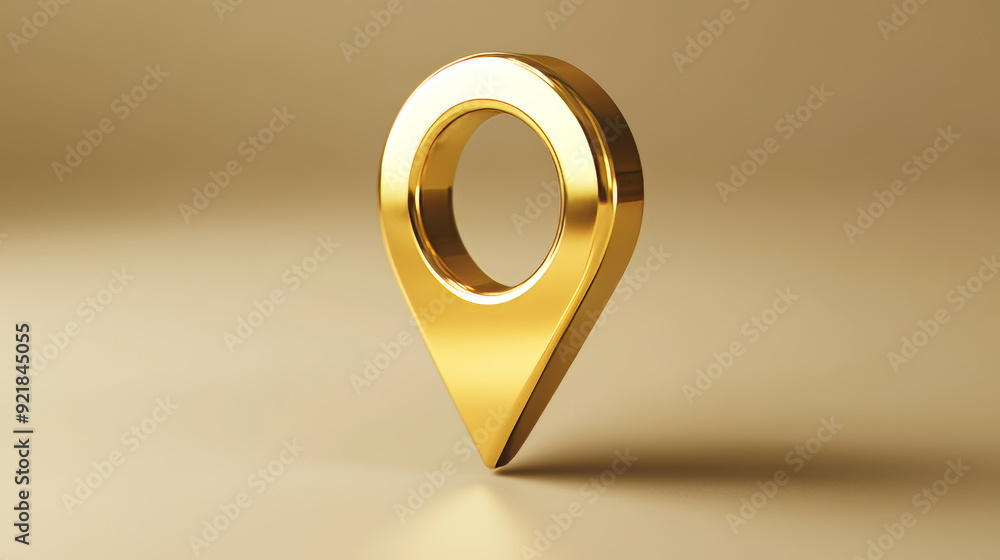 Poster golden map pointer isolated. realistic 3d location or map pin for navigation, direction, gps, and tr