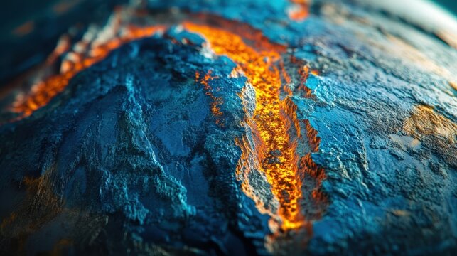 Geopolitical Implications of Tectonic Plate Boundaries: 3D Globe Showing Earthquake Epicenter with Earth Dynamics
