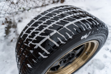stylish sports black and bronze car rims elongated welded blue light for tuning and drift...
