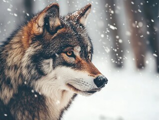 Fototapeta premium Majestic wolf portrait stunning photography for wolf lovers wallpaper and poster