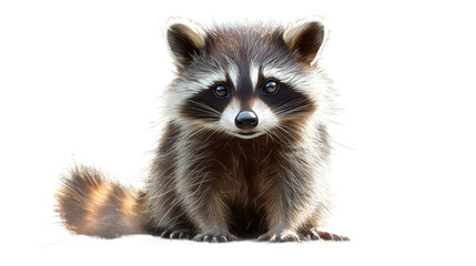 Fototapeta premium Adorable Raccoon Sitting and