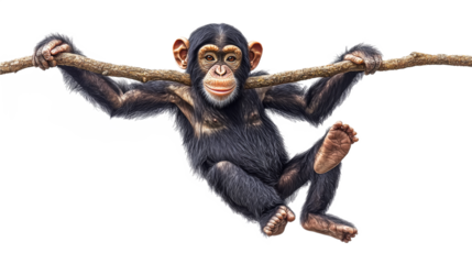 Playful Chimpanzee Hanging