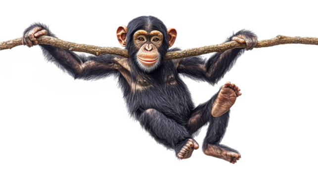 Playful Chimpanzee Hanging