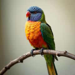 Obraz premium Colorful Rainbow Lorikeet Perched on a Branch