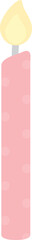 Cute pastel patterned candle illustration. Baby and kids party decoration.