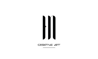 HN, NH, H, N abstract letters logo monogram