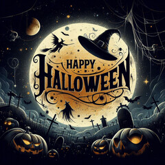 This mysterious illustration is created for Happy Halloween festival