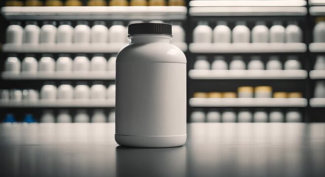 Supplement bottle at the gym.