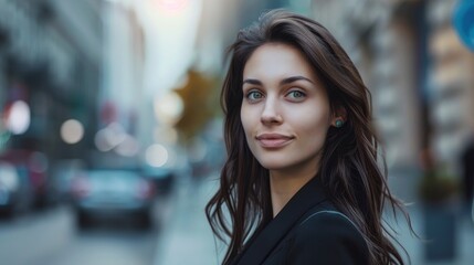 A Beautiful Businesswoman Poses In The City, Feeling Confident