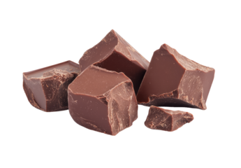 Pieces of tasty milk chocolate isolated on white