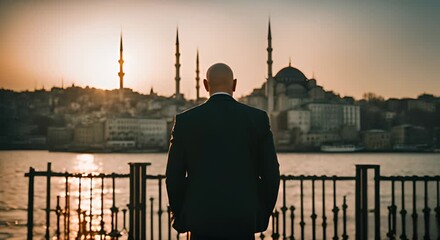 Bald man in Turkey, Istanbul. Hair implant.