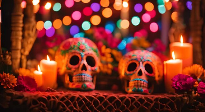 Mexican altar for the day of the dead. Dia de los Muertos. Viva mexico.
