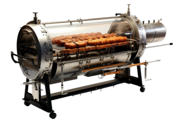 Innovative Cooking Device Showcasing Golden Browned Pastries in a Modern Kitchen Setting on White or PNG Transparent Background.