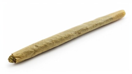Joint: Premium Marijuana Cone Shaped Cigarette, Infused with Honey Oil and Kief, Isolated on White Background