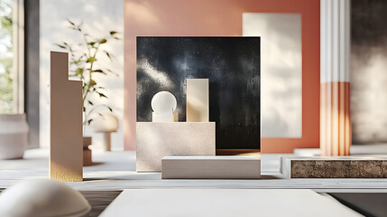 interior design moodboard - material collage