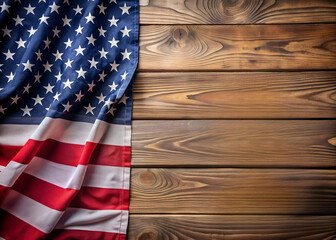 Fototapeta premium American flag on wooden background