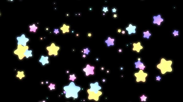 Looped cartoon magical stars animation.