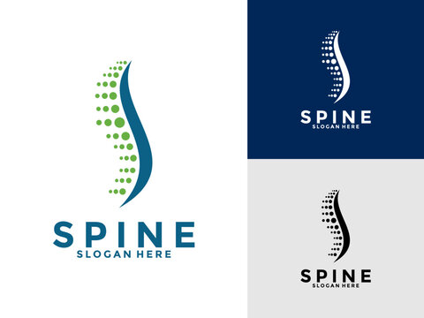 Chiropractic spine logo design, Abstract Spine , Backbone logo vector template