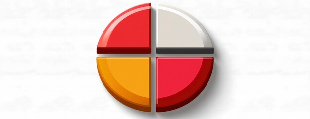 Naklejka premium Colorful Pie Chart with Four Segments