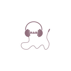Headphones with cord and word R & B