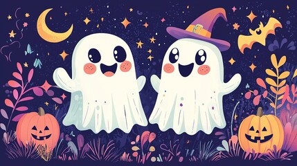 cute cartoon ghosts for halloween