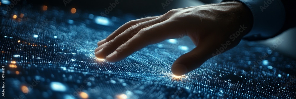 Poster concept of big data, digital technology. software engineer working with virtual internet networks, d