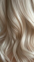 Naklejka premium a close-up image showcasing the light beige hair color texture smooth and luxurious