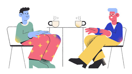 Friends meeting at the coffee shop