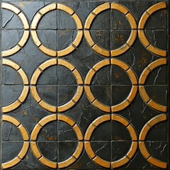 Abstract Black and Gold Geometric Pattern