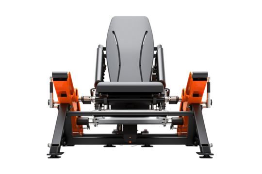 Innovative Adjustable Leg Press Machine Designed for Optimal Performance in Modern Fitness Centers on White or PNG Transparent Background.