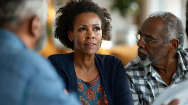 A couple consulting with a mortgage advisor, illustrating the home buying process